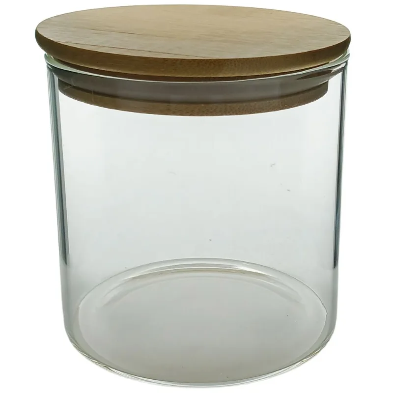 Pote Hermético C/ Tampa Bambu 610ml em Vidro Top Útil