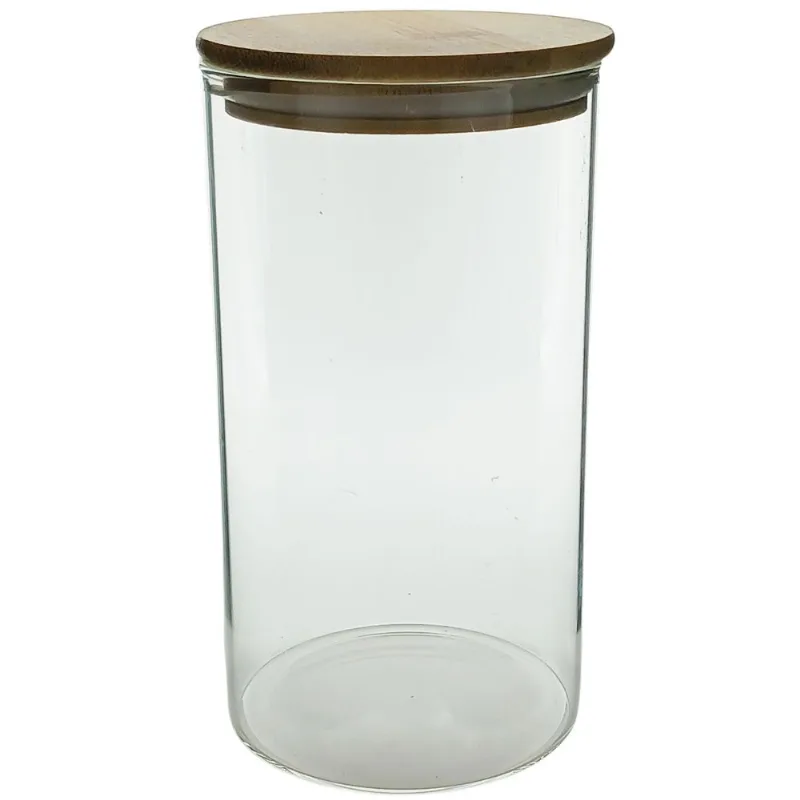 Pote Hermético C/ Tampa Bambu 1,170L em Vidro Top Útil