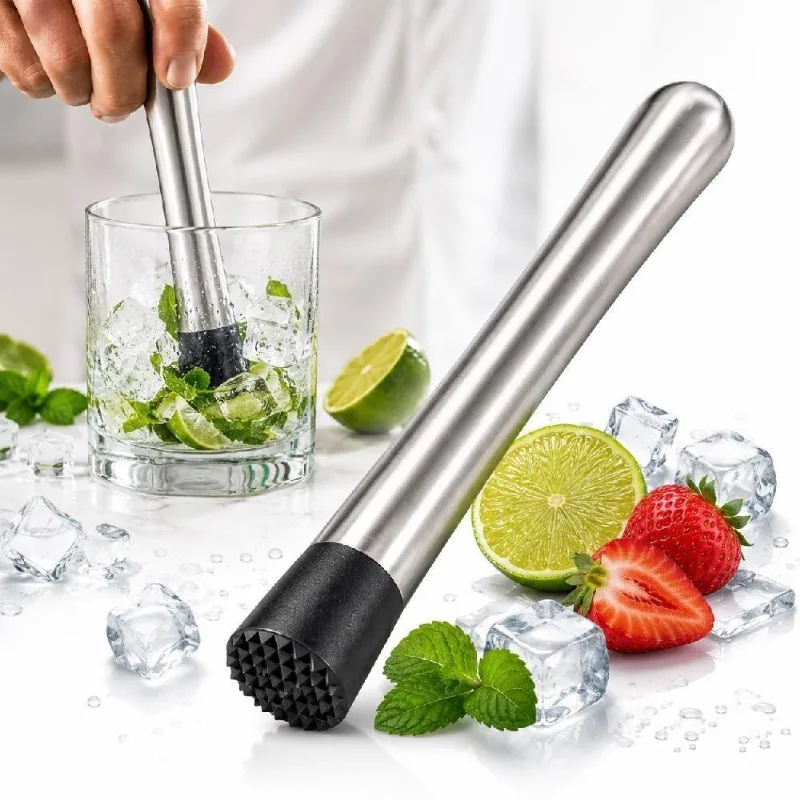 Socador Macerador De Drinks Profissional Aço Inoxidável Ponta Dentada Estrela Coquetel Caipirinha