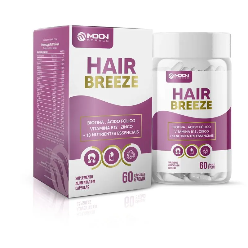 Hair Breeze Suplemento Para Cabelos Unhas E Pele Moon Breeze