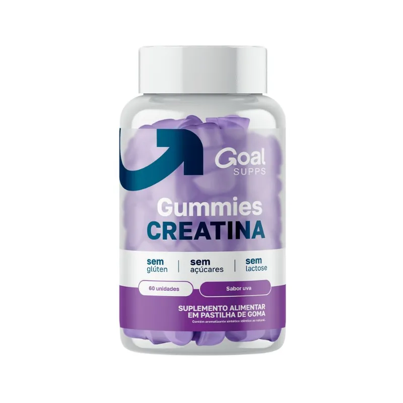 Creatina Em Goma Sabor Uva Roxa 60 Gomas Goal Supps