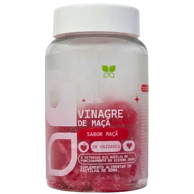 Vinagre de Maçã em Goma Suplemento Alimentar Maçã Active Life 30 Unidades