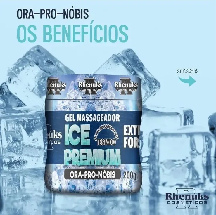 Gel Massageador Ice Premium Ora Pro Nobis Extra Forte Coluna Tipo De Embalagem Pote Fragrância Mentol - CORPOSHOPP
