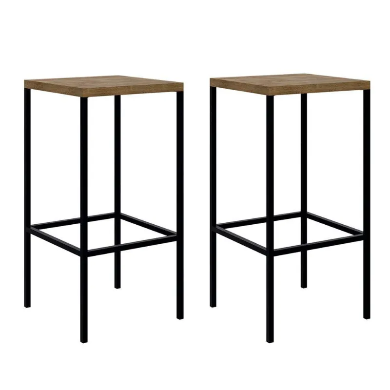 Kit 02 Banquetas Alta Steel Quadra