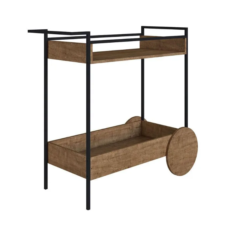 Aparador Móvel Steel Quadra Vermont e Preto - D´rossi - DRossi