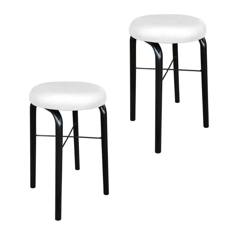 Kit 02 Banquetas Baixa Manu Corino Branco