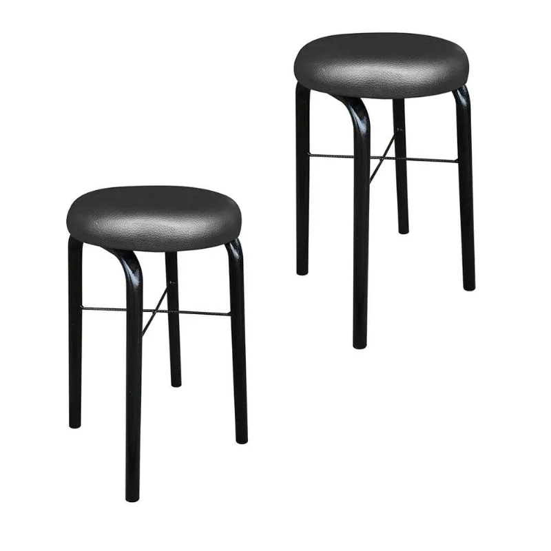 Kit 02 Banquetas Baixa Manu Corino Preto