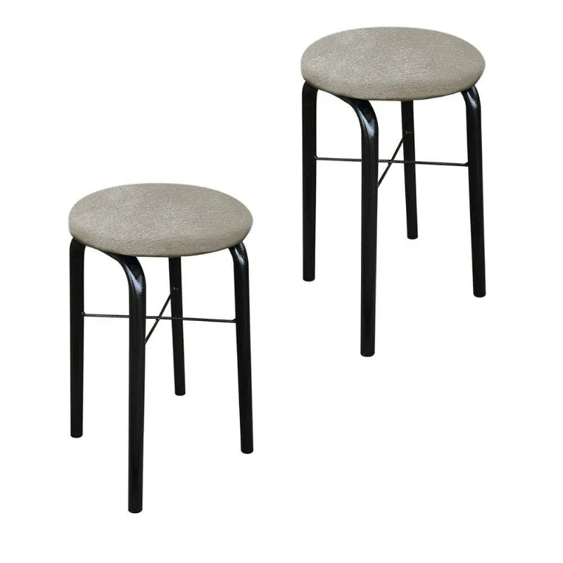 Kit 02 Banquetas Baixa Manu Suede Marrom Rato