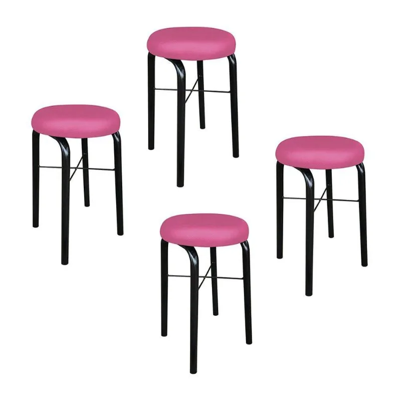 Kit 04 Banquetas Baixa Manu Corino Pink