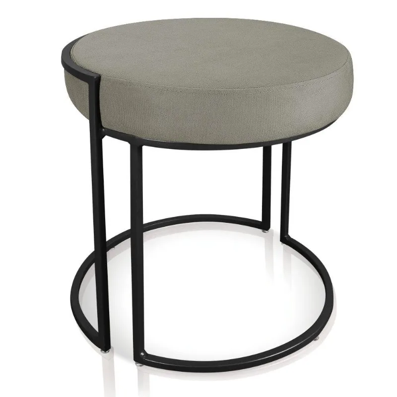 Puff Love Suede Marrom Rato Base Industrial Preto D´rossi