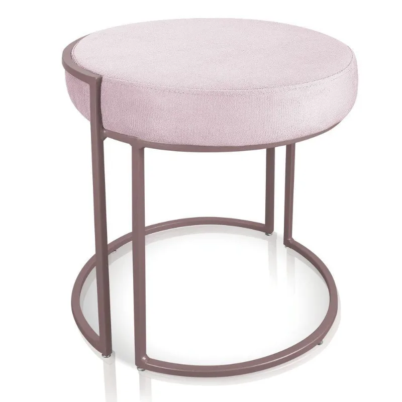 Puff Love Suede Rosa Bebê Base Rose