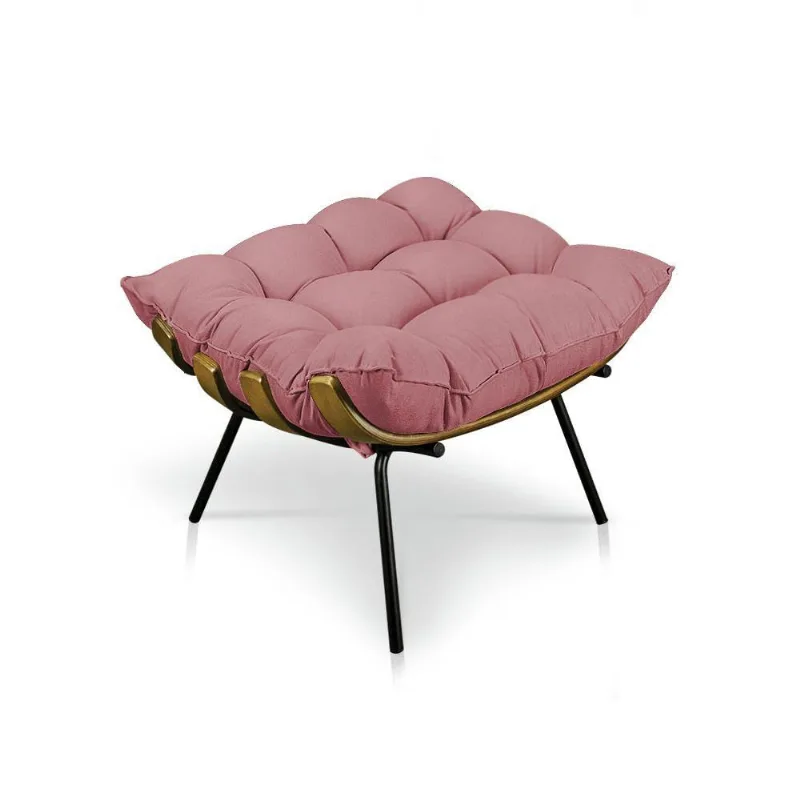 Puff Costela Suede Rose Base Metal
