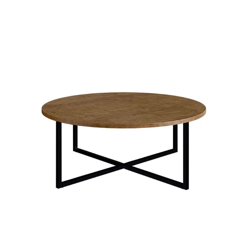 Mesa de Centro Baixa Estilo Industrial Vermont Preto - DRossi