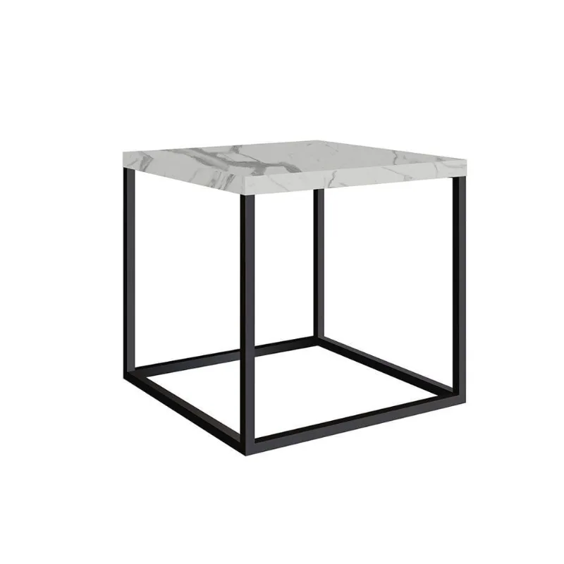 Mesa de Centro Estilo Industrial Base Metálica Preto 38cm