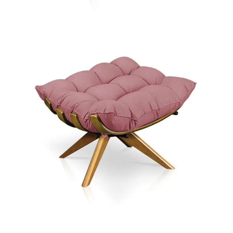 Puff Giratório Costela Suede Rose Ma25