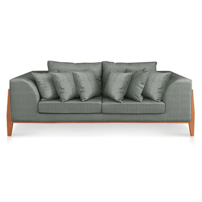Sofá 02 Lugares Lucy 2,25m D124 Zig Zag Verde Militar