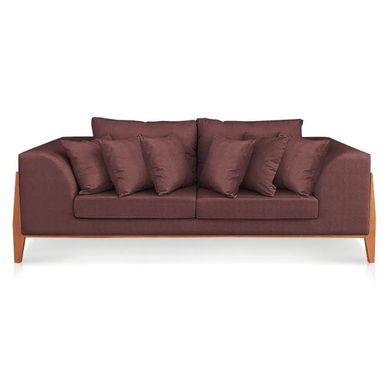 Sofá 02 Lugares Lucy 2,25m D129 Zig Zag Cherry