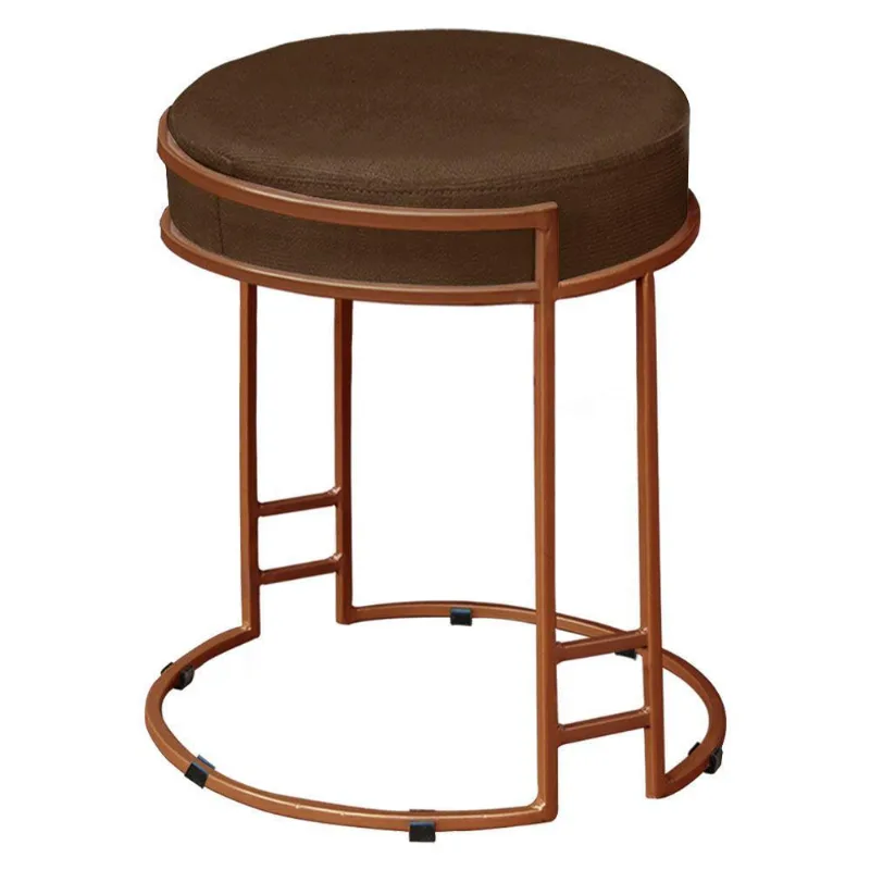 Puff Dara Suede Base Industrial Cobre Marrom