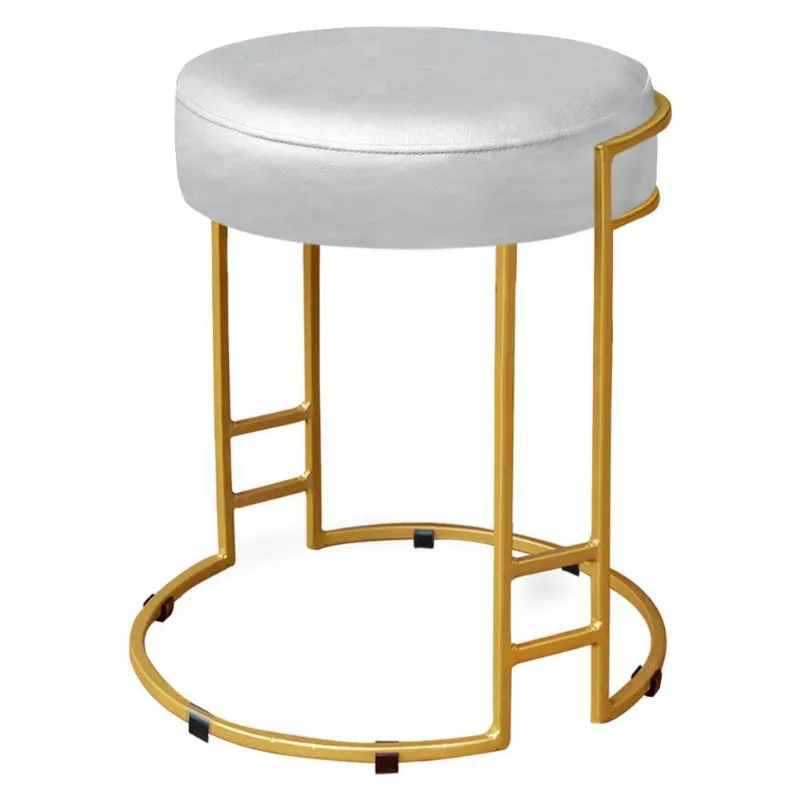 Puff Dara Corino Branco Base Industrial Dourado