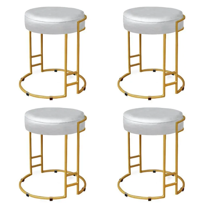 Kit 04 Puffs Dara Corino Base Industrial Dourado Branco