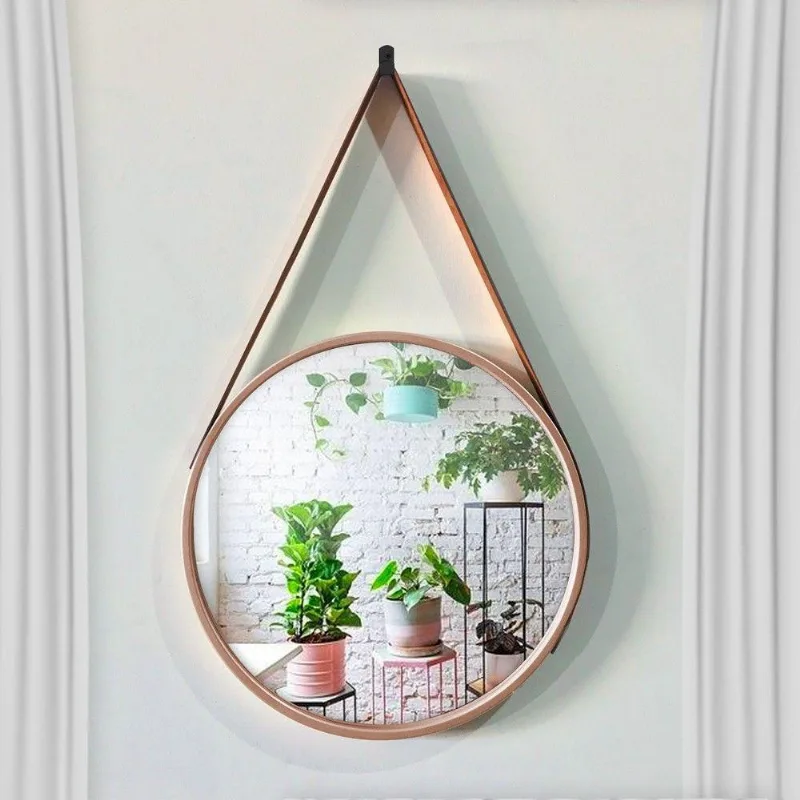 Espelho Decorativo Adnet Redondo Rosê 33cm