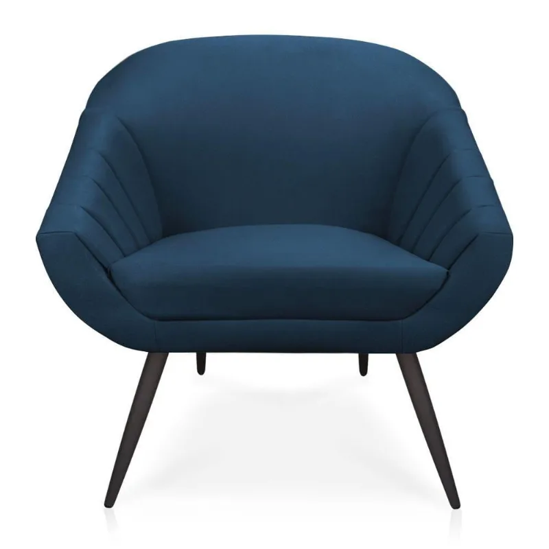 Poltrona Giovana Suede Azul Marinho de Ferro