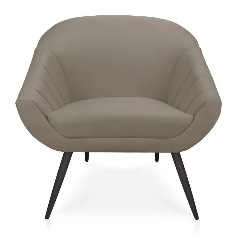 Poltrona Giovana Suede Marrom Rato de Ferro