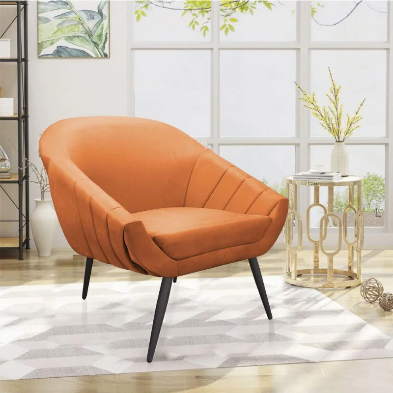 Poltrona Giovana Suede Telha de Ferro