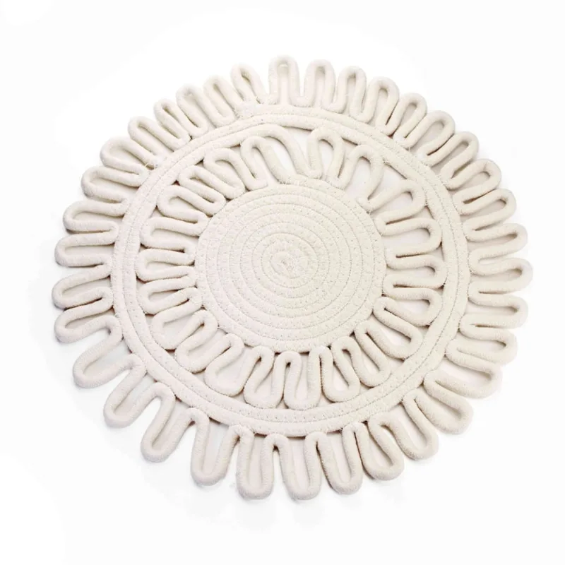 Centro de Mesa em Corda Redondo Branco 38 cm - D'Rossi