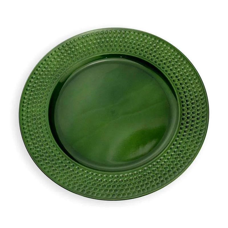 Sousplat de Plástico Verde com Relevo Lateral 33 cm - D'Rossi
