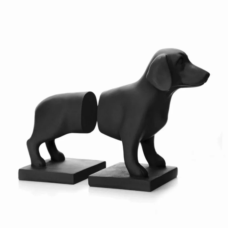 Aparador De Livros Decorativo Em Resina Preto Mate 21x27x12 Cm - D'rossi