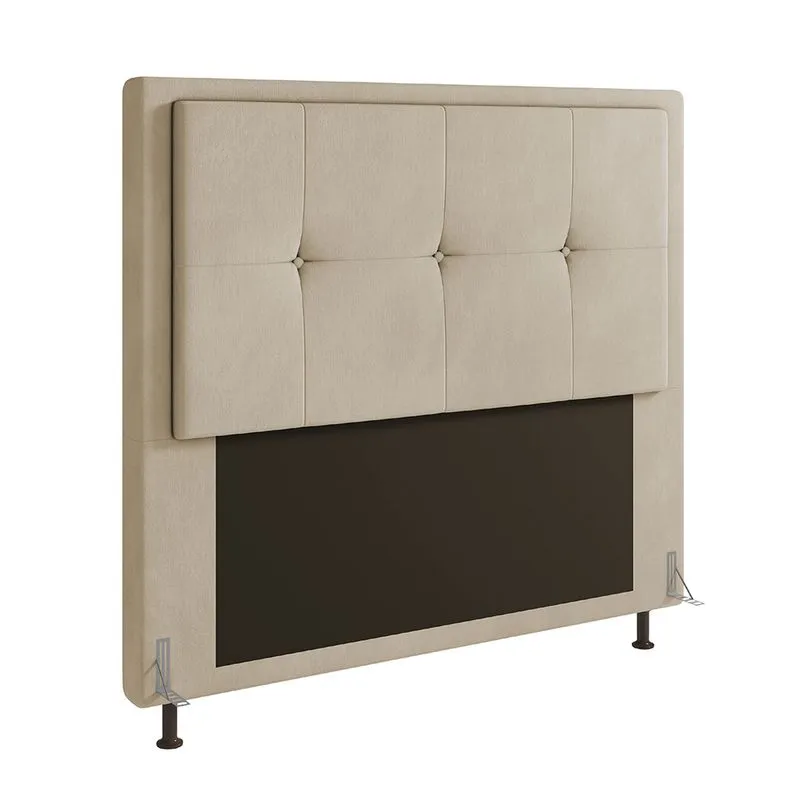 Cabeceira Ametista Para Cama Box King 195 cm Suede - D'Rossi Bege