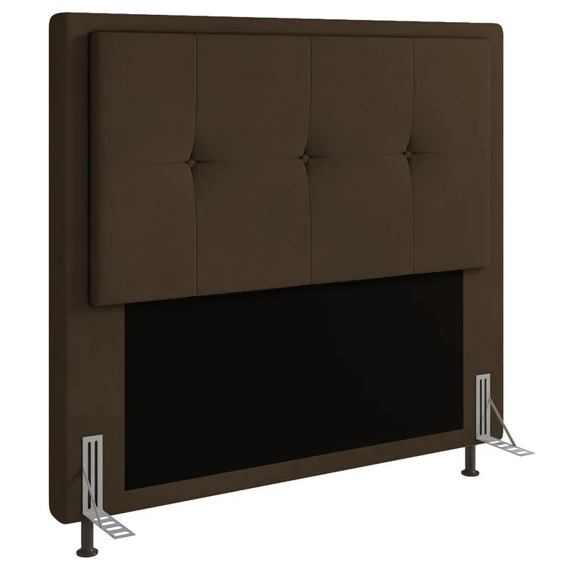 Cabeceira Ametista Para Cama Box King 195 cm Suede - D'Rossi Marrom