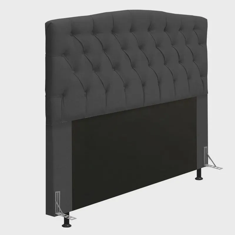 Cabeceira Greta Para Cama Box King 195 cm Linho Grafite - D'Rossi