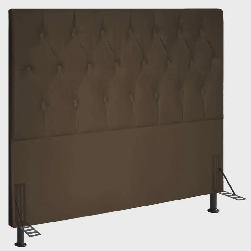 Cabeceira Topázio Para Cama Box King 195 cm Suede Marrom - D'Rossi