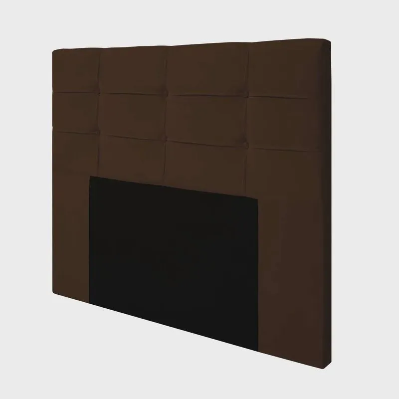 Cabeceira Esmeralda Para Cama Box King 195 cm Veludo Marrom - D'Rossi