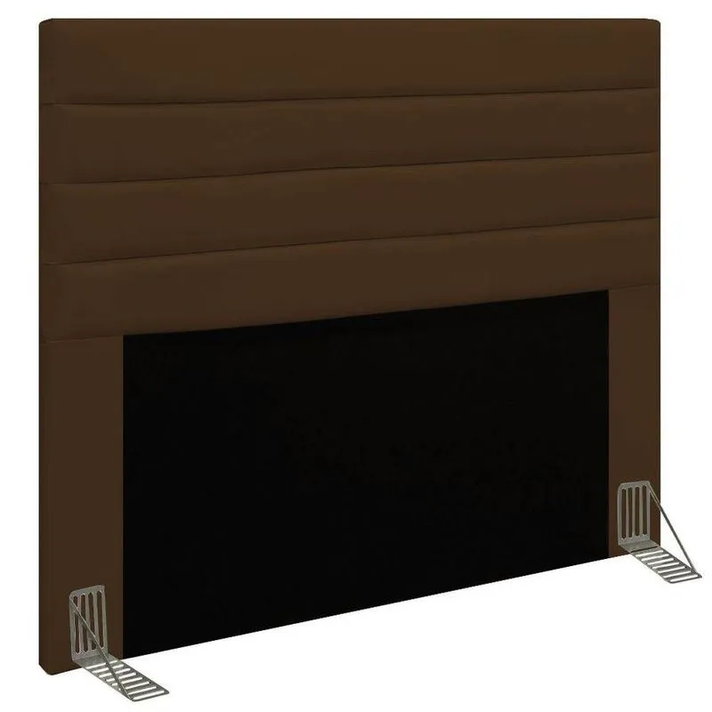 Cabeceira Rubi Para Cama Box King 195cm Corino Marrom