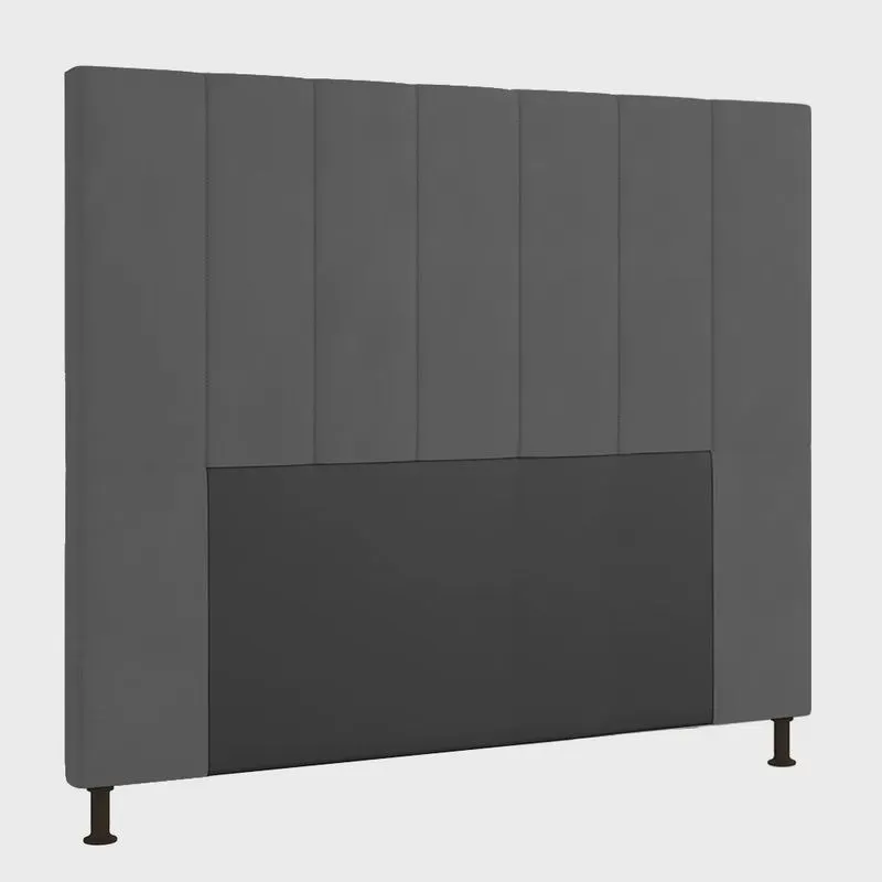 Cabeceira Malibu Para Cama Box Casal 140 cm Suede Grafite - D'Rossi