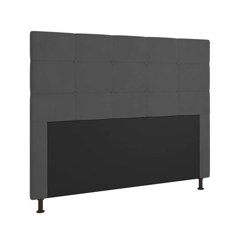 Cabeceira Stambul Para Cama Box Casal 140 cm Suede - D'Rossi Grafite
