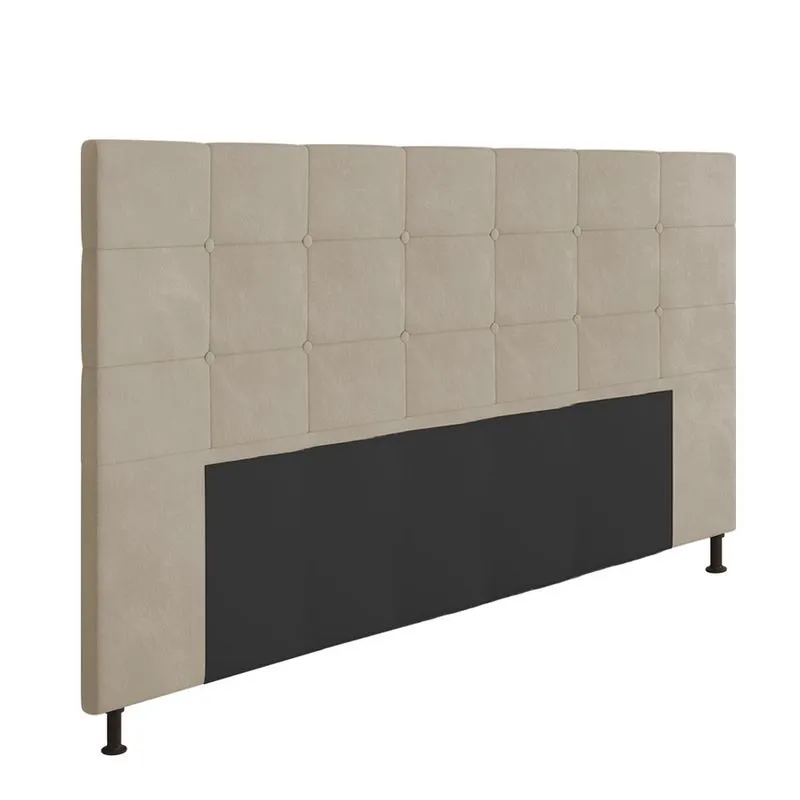 Cabeceira Stambul Para Cama Box King 195 cm Suede Bege - D'Rossi