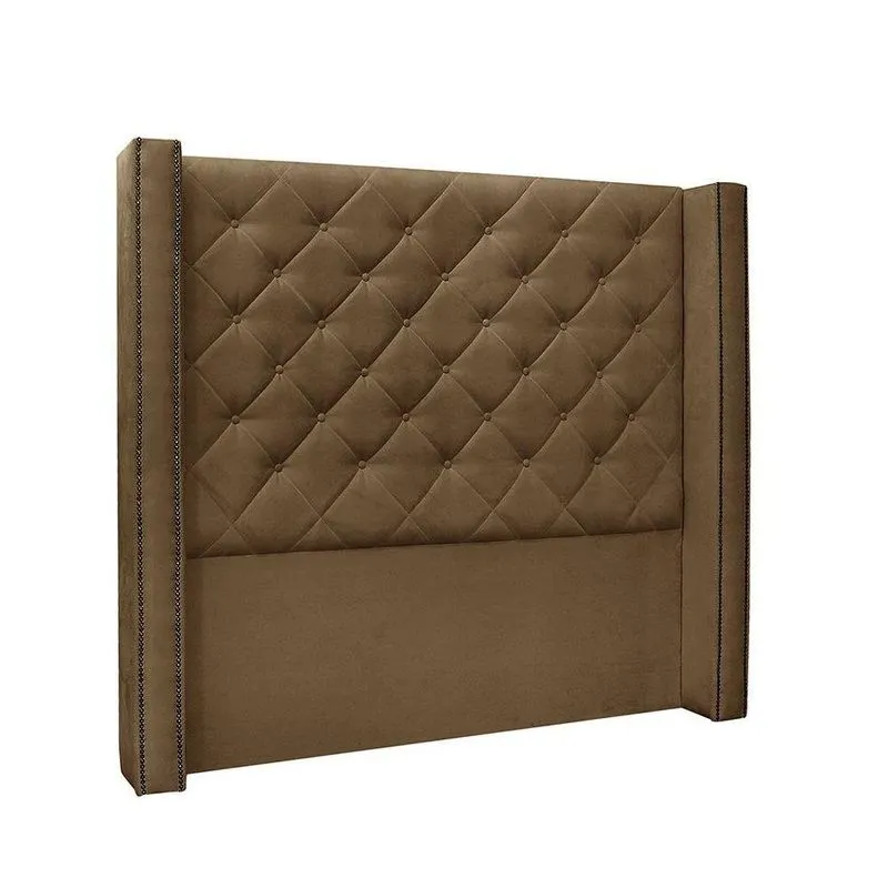 Cabeceira Vicenza Cama Box King 195 Cm Suede Caramelo