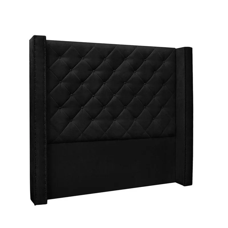 Cabeceira Vicenza Cama Box King 195 Cm Suede Preto