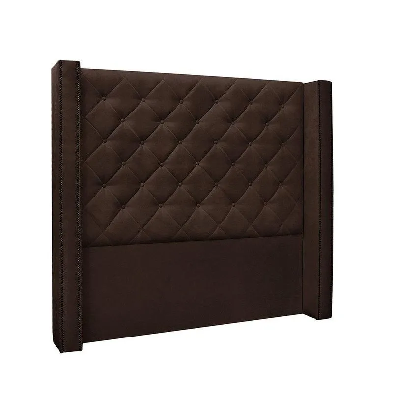 Cabeceira Vicenza Cama Box Queen 160 Cm Suede Café