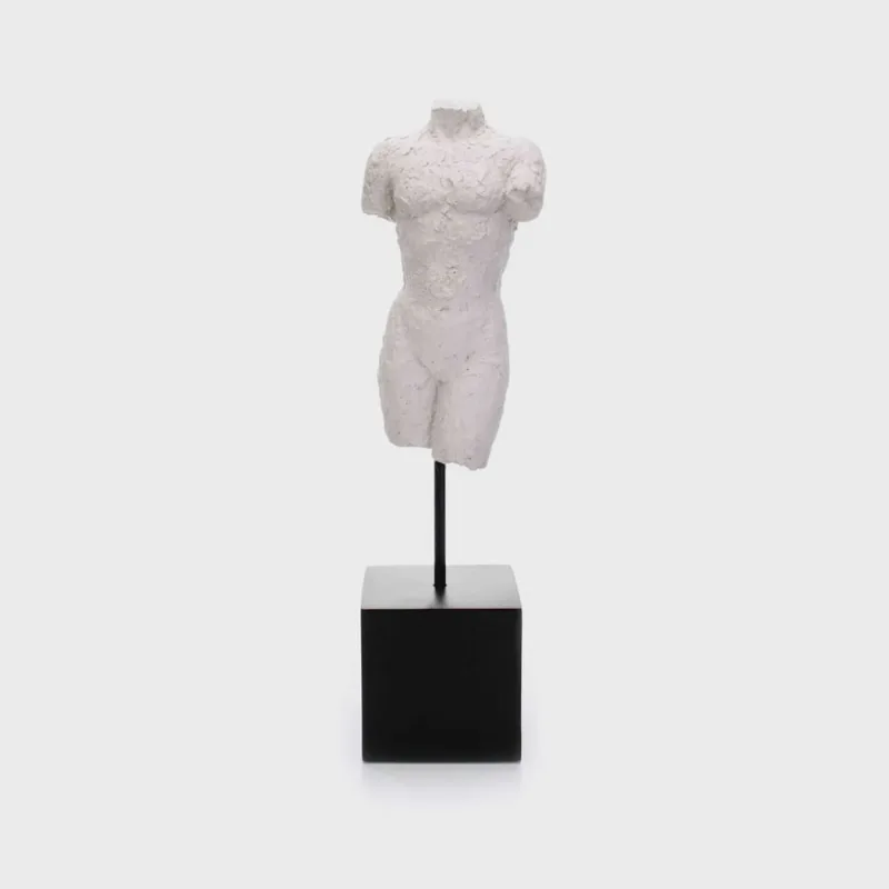 Escultura Decorativa Corpo em Poliresina Branco 28x7 cm - D'Rossi