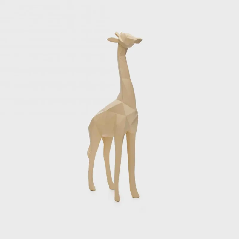 Escultura Decorativa Girafa Bege 30x10x4,5 cm - D'Rossi
