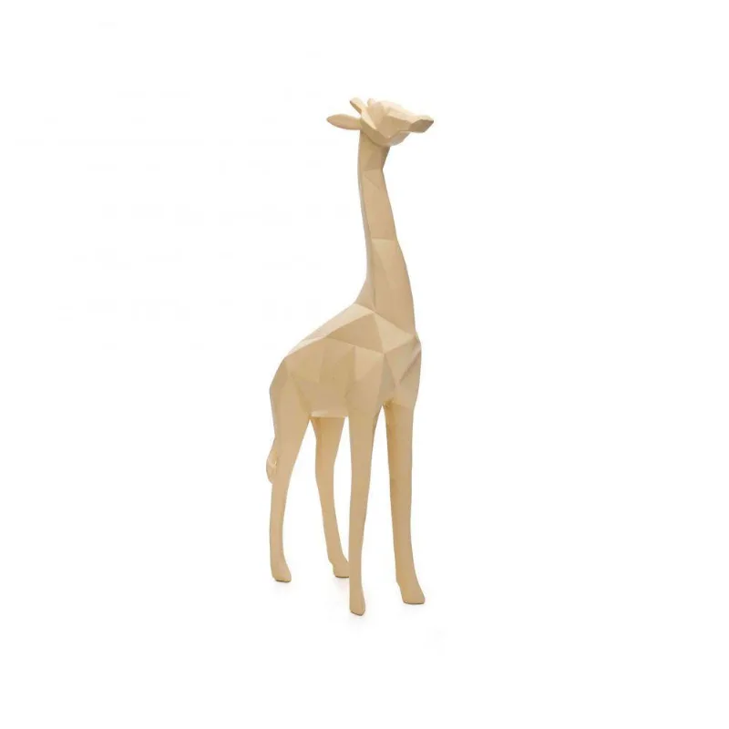 Escultura Girafa Bege 37x14x5,5cm
