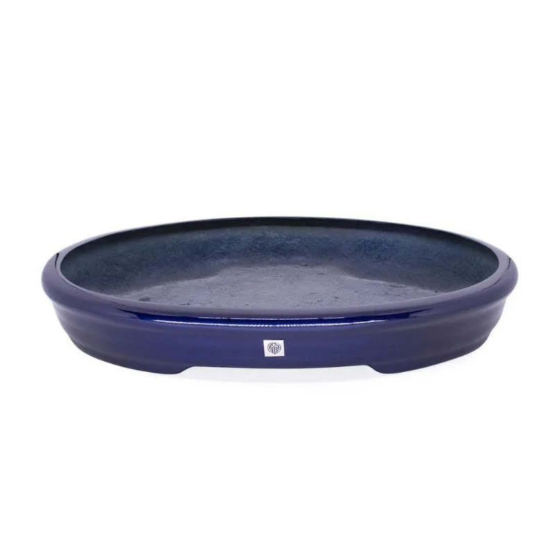 Vaso Bacia Decorativo Osaka Azul Perolizado P 7x46x35 Cm - D'rossi