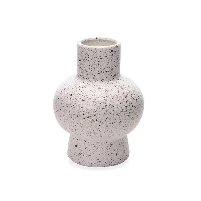 Vaso Decorativo Em Cerâmica Flocos Branco 20x13 Cm - D'rossi