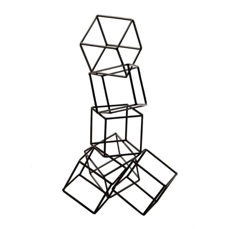 Escultura Decorativa Em Metal Preto 23x48x23 Cm - D'rossi