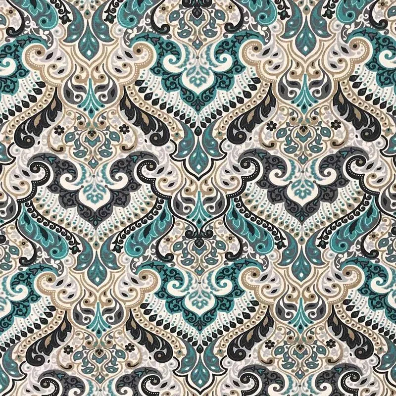 Tecido Belize Estampado Arabesco Azul D76 01 Metro - D'rossi